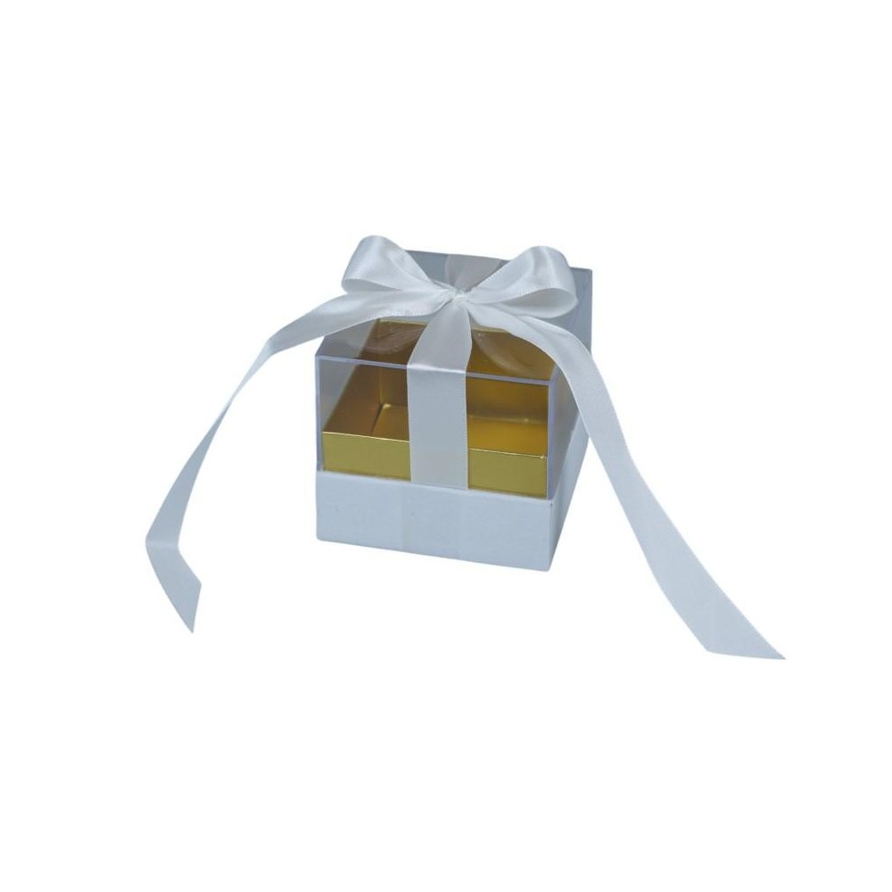 SCATOLA PLEX 8X8X8CM FIOCCO BIANCO